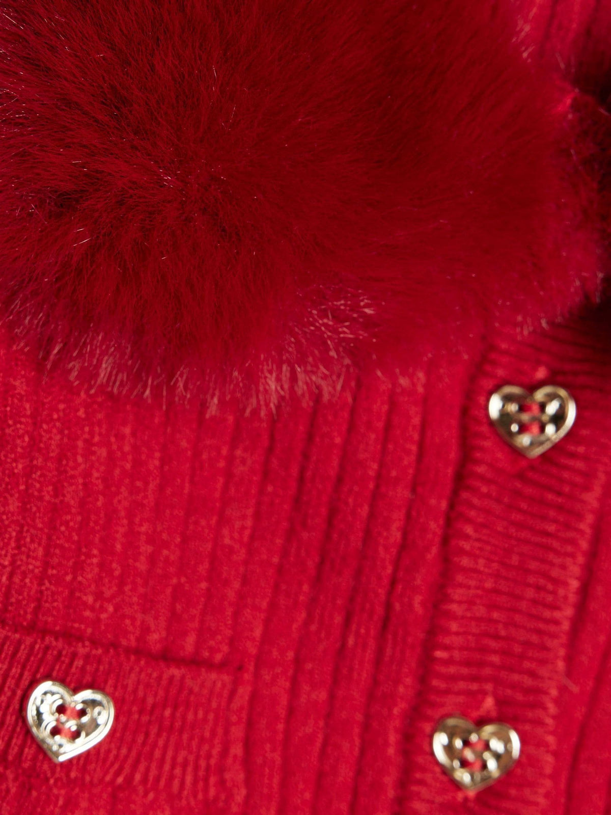 River Island Red Faux Fur Collar Cardigan & Leggings Set