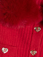 River Island Red Faux Fur Collar Cardigan & Leggings Set