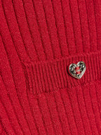 River Island Red Faux Fur Collar Cardigan & Leggings Set