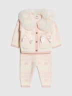 River Island Cream Fairisle Cardigan & Leggings Set