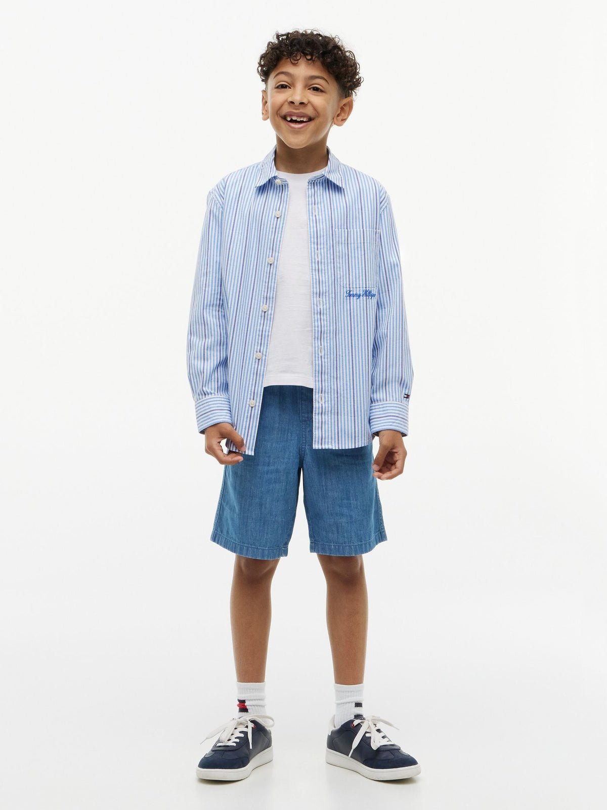 Tommy Hilfiger Regular Fit Stripe Logo Embroidery Poplin Shirt