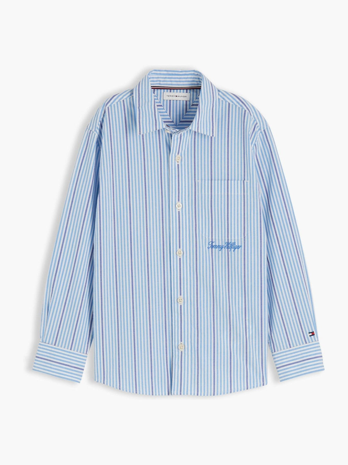 Tommy Hilfiger Regular Fit Stripe Logo Embroidery Poplin Shirt