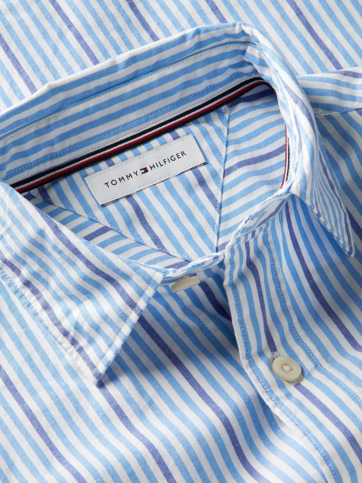 Tommy Hilfiger Regular Fit Stripe Logo Embroidery Poplin Shirt