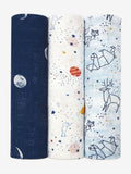aden + anais White Large Silky Stargaze Soft Muslin Blankets 3 Pack