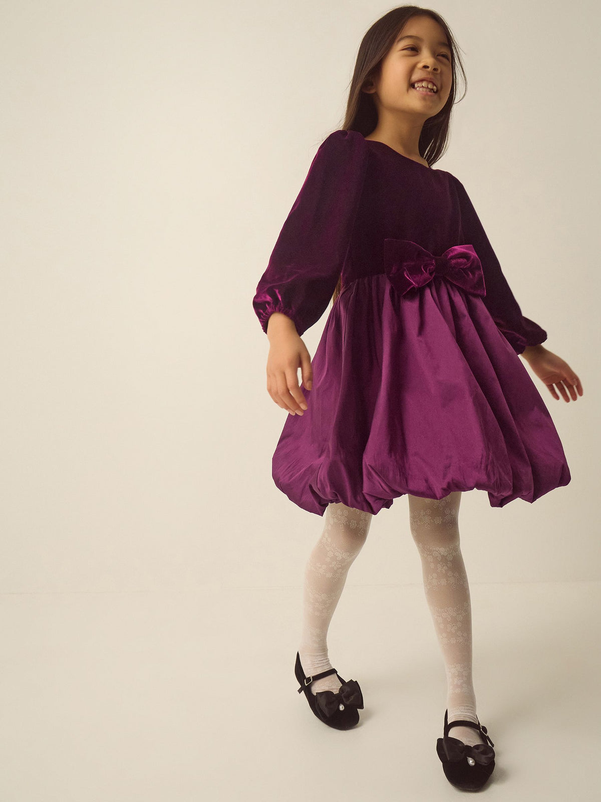 Monsoon Purple Maisie Velvet Bubble Hem Party Dress