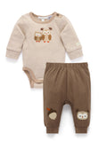 Purebaby Brown Longsleeve Bodysuit & Legging Set