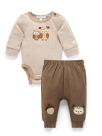 Purebaby Brown Longsleeve Bodysuit & Legging Set