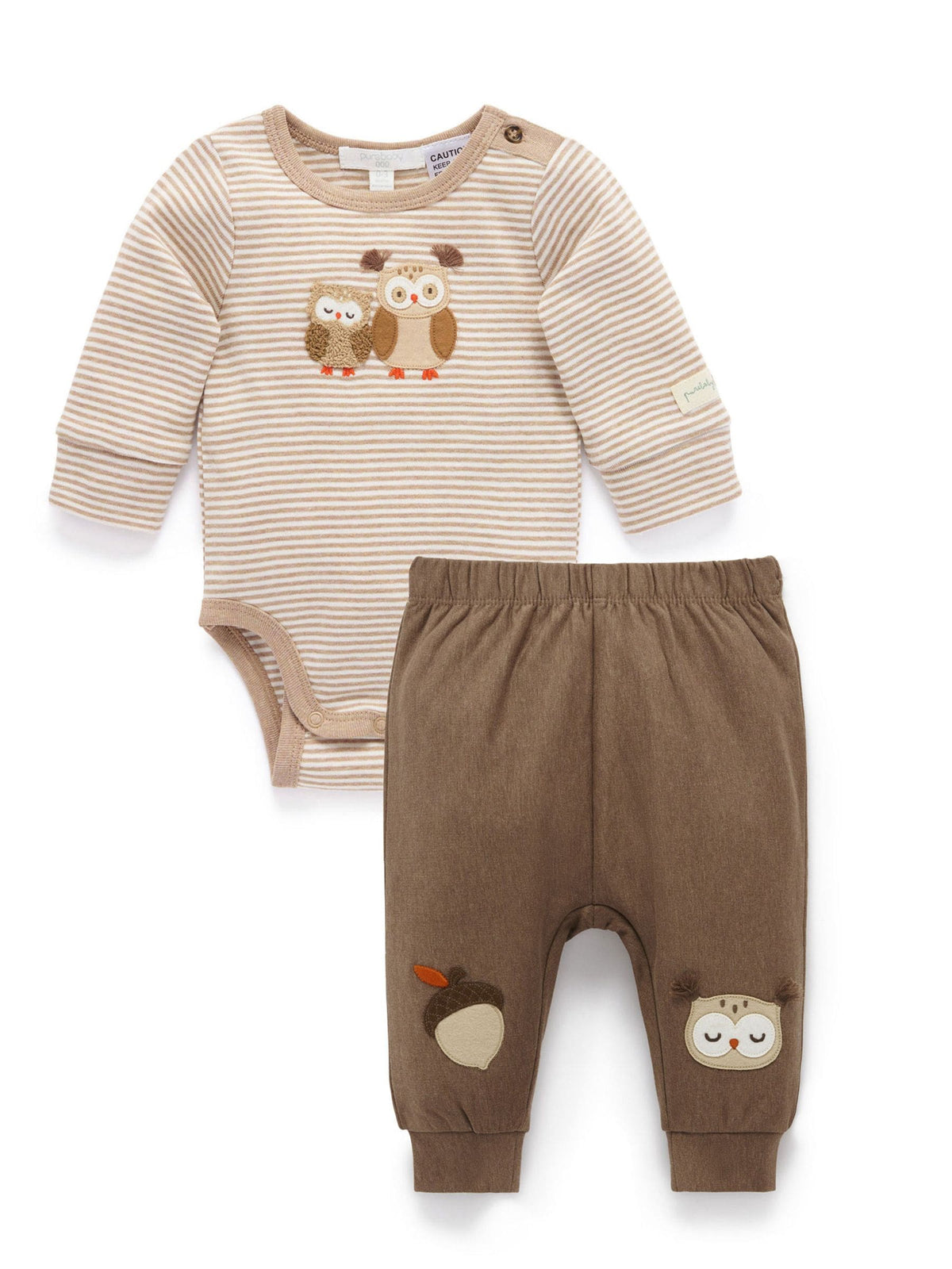 Purebaby Brown Longsleeve Bodysuit & Legging Set