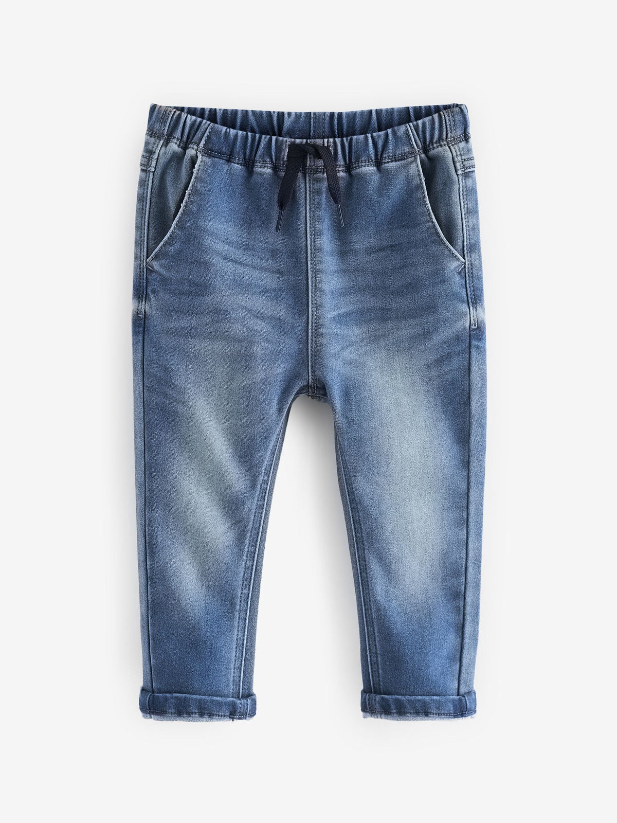Blue Black Denim Loose Fit Supersoft Pull-On Jeans With Stretch 2 Pack (3mths-7yrs)