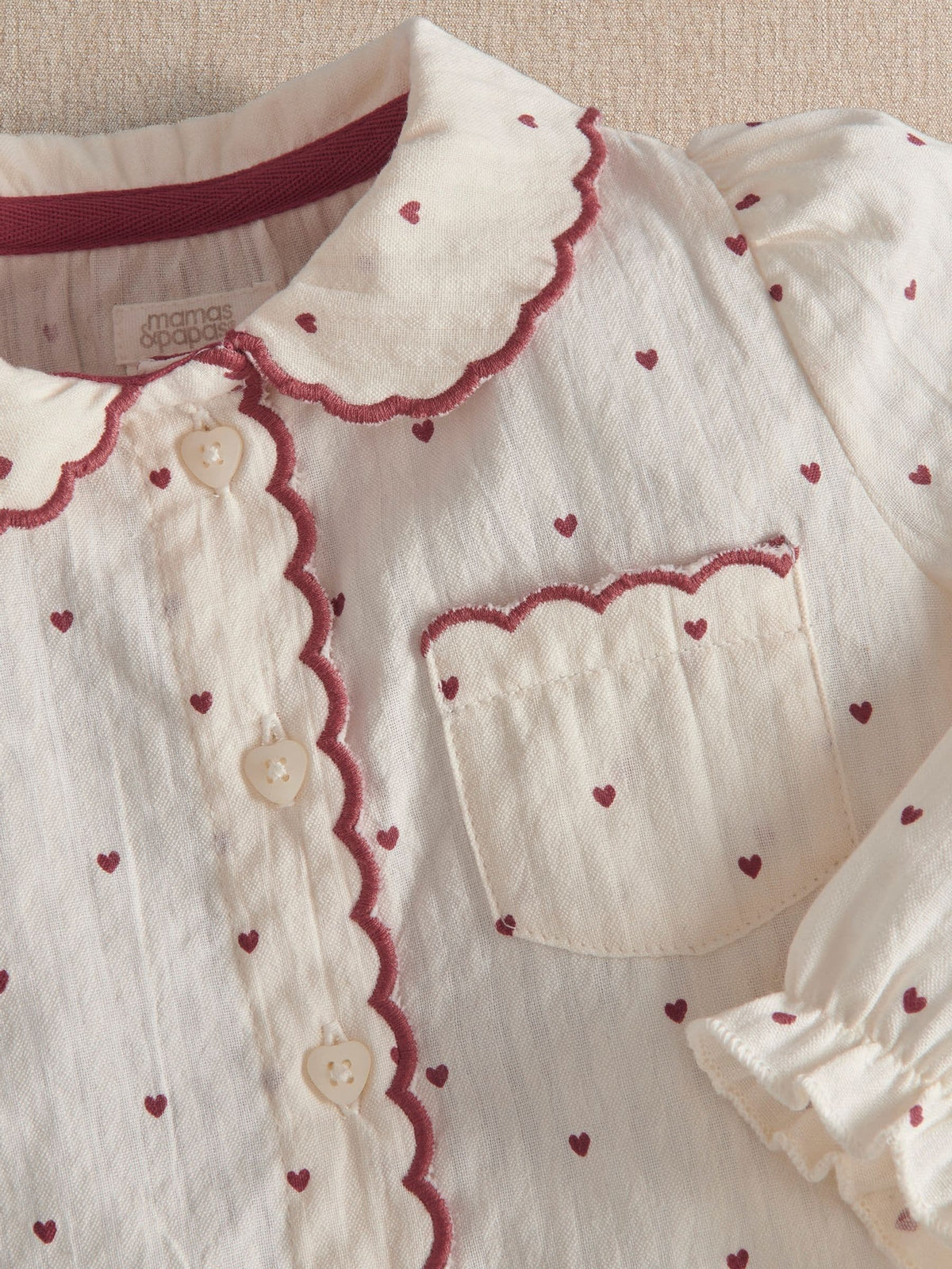 Mamas & Papas Red Collared Gingham Pyjamas