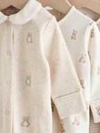 Neutral Collar Baby Sleepsuits 3 Pack (0-2yrs)