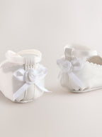 White Bow Occassion Shoes (0-24mths)