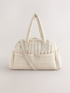 Cream Quilted Baby Changing Bag