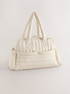 Cream Quilted Baby Changing Bag