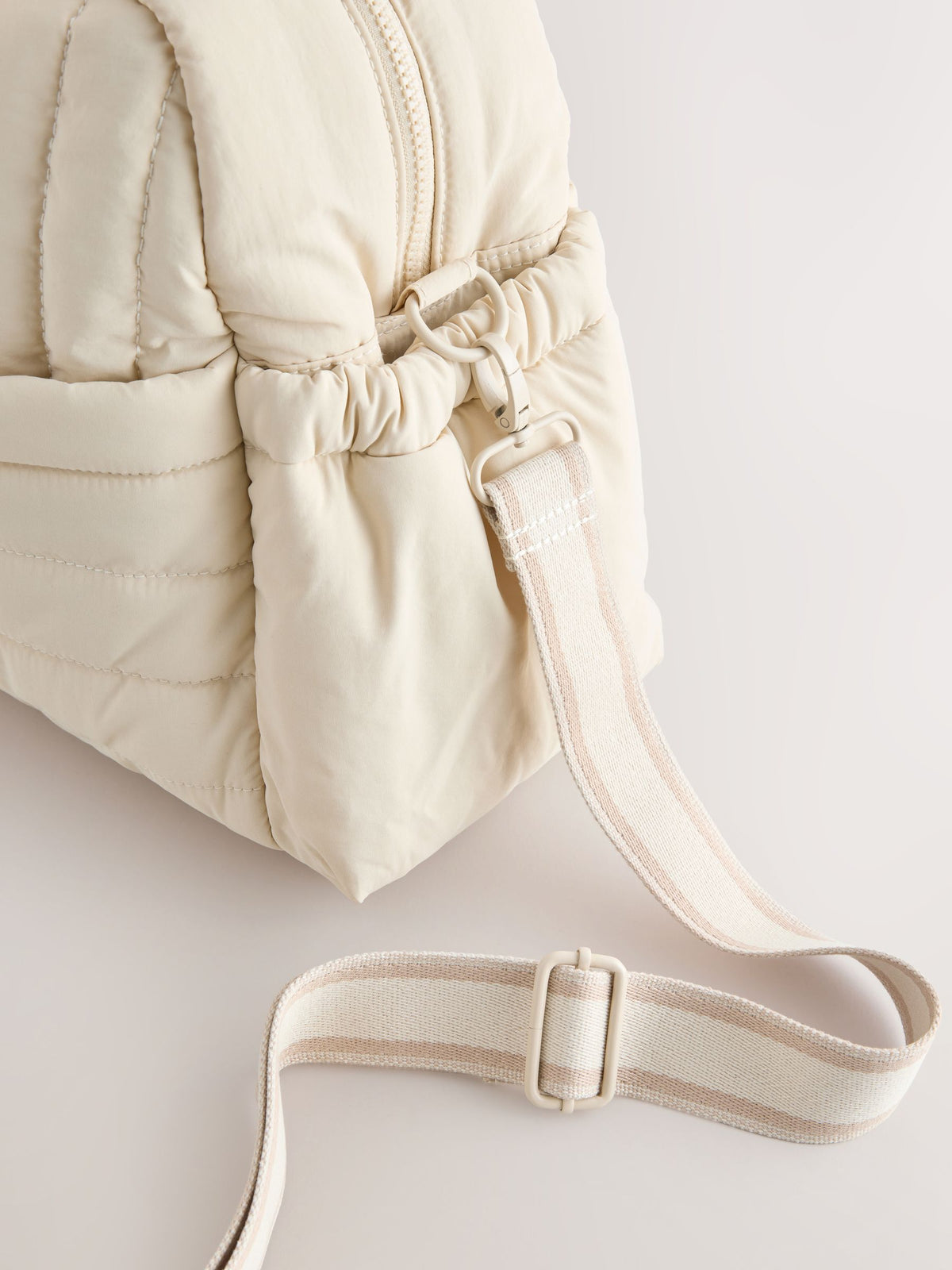 Cream Quilted Baby Changing Bag