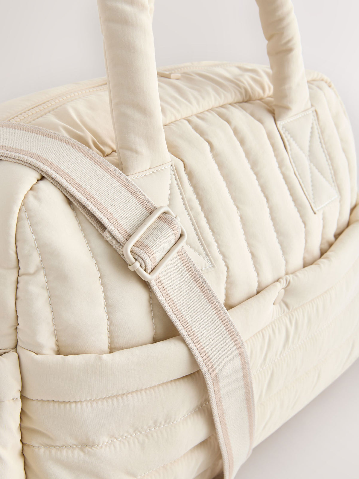 Cream Quilted Baby Changing Bag