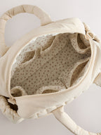 Cream Quilted Baby Changing Bag
