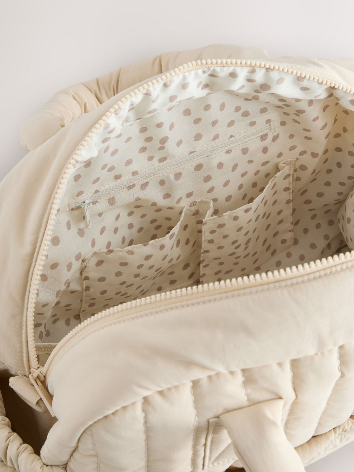 Cream Quilted Baby Changing Bag