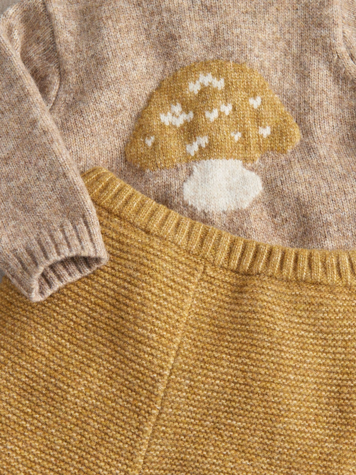 Mamas & Papas Brown Toadstool Knitted Top & Bottoms Set