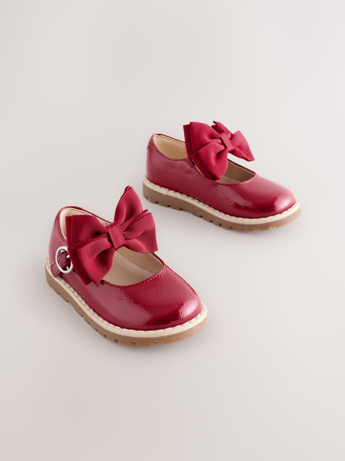 Red Chunky Bow Mary Jane Shoes