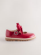 Red Chunky Bow Mary Jane Shoes