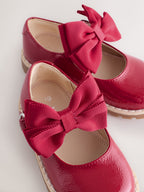 Red Chunky Bow Mary Jane Shoes