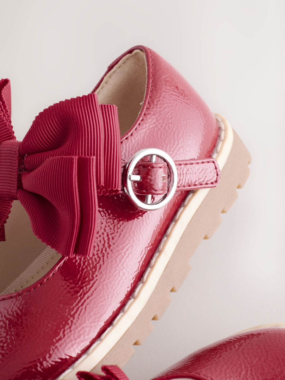 Red Chunky Bow Mary Jane Shoes