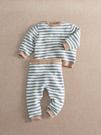 Mamas & Papas Blue Stripe Knitted Jumper & Bottoms Set