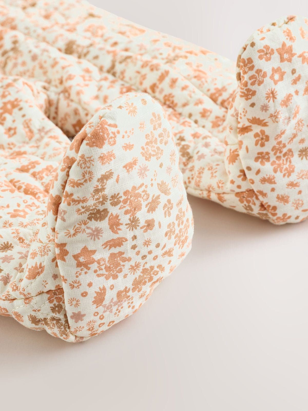 Ecru Floral Printed Baby Hooded Crinkle Woven Pramsuit (0mths-2yrs)