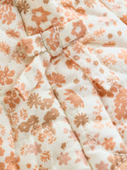 Ecru Floral Printed Baby Hooded Crinkle Woven Pramsuit (0mths-2yrs)