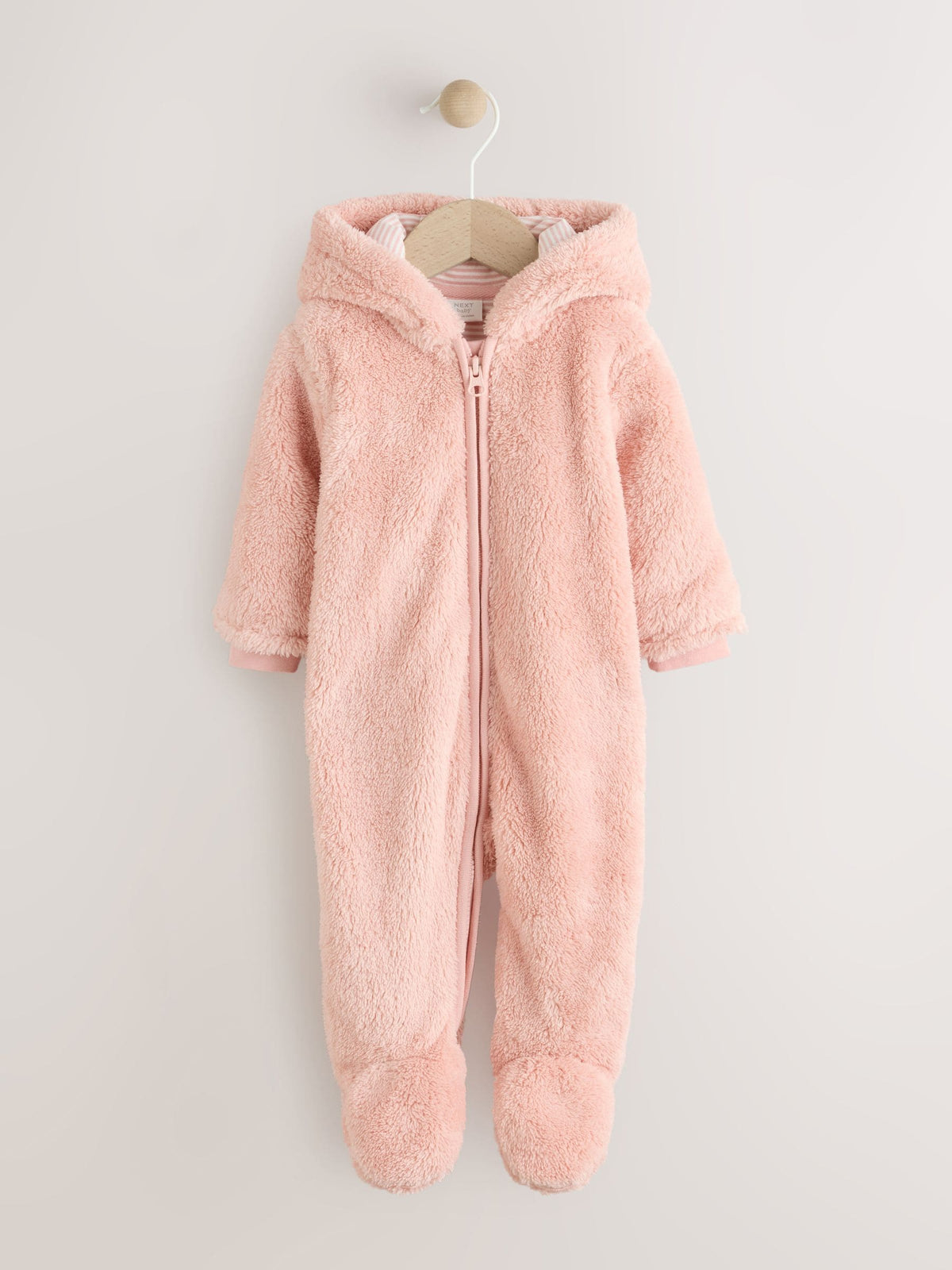 Pink Fleece Baby Pramsuit (0mths-2yrs)