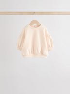 Cream/Pink Baby Sweatshirt & Joggers 6 Piece Set (0mths-2yrs)