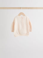 Cream/Pink Baby Sweatshirt & Joggers 6 Piece Set (0mths-2yrs)