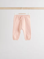 Cream/Pink Baby Sweatshirt & Joggers 6 Piece Set (0mths-2yrs)