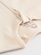 Beige Two Way Zip Sleepsuits 3 Pack (0-2yrs)