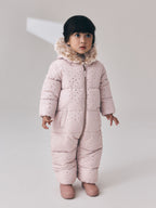 Light Pink Star Print Shower Resistant Snowsuit (3mths-7yrs)