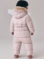 Light Pink Star Print Shower Resistant Snowsuit (3mths-7yrs)