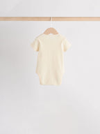 Cream Baby Short Sleeve Bodysuits 5 Pack