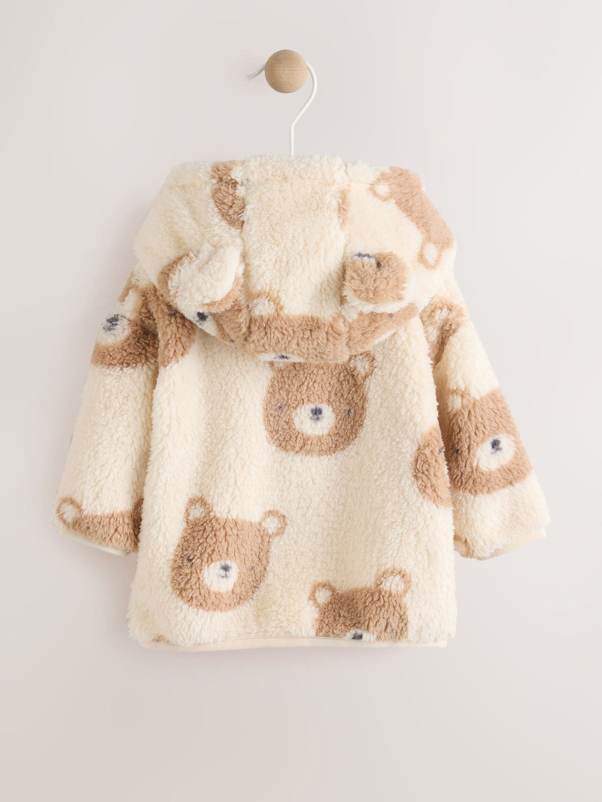 Natural Bear Face Fleece Baby Zip Jacket (0mths-2yrs)