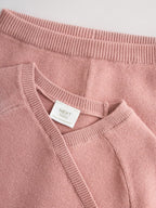 Pink Baby Knitted Wrap Jumper and Leggings 2 Piece Set (0mths-2yrs)
