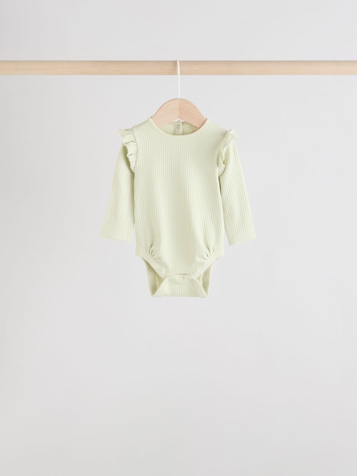 Blue/Cream/Coral Ditsy Baby Long Sleeve Frill Bodysuits 4 Pack (0mths-2yrs)