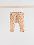 Sage Green/Coral/Ditsy Baby Leggings 4 Pack (0mths-2yrs)