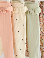 Sage Green/Coral/Ditsy Baby Leggings 4 Pack (0mths-2yrs)