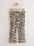Animal Print Ribbed Flare Leggings 5 Pack (3mths-7yrs)