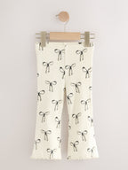 Animal Print Ribbed Flare Leggings 5 Pack (3mths-7yrs)