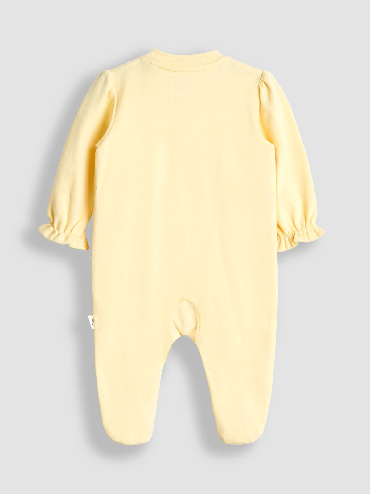 JoJo Maman Bébé Yellow 100% Cotton Popper Footed Embroidered Sleepsuit