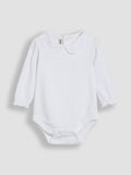 JoJo Maman Bébé Broderie Collar Long Sleeve Bodysuit