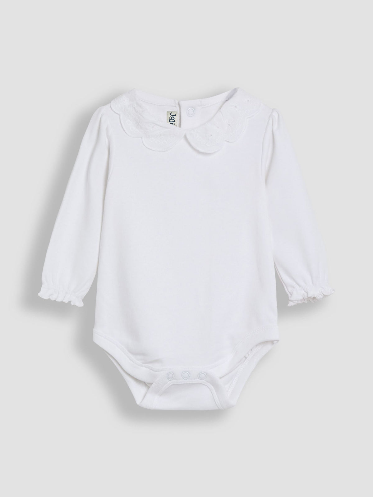 JoJo Maman Bébé Broderie Collar Long Sleeve Bodysuit