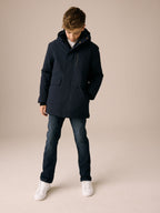 Navy Waterproof Parka Coat (3-17yrs)