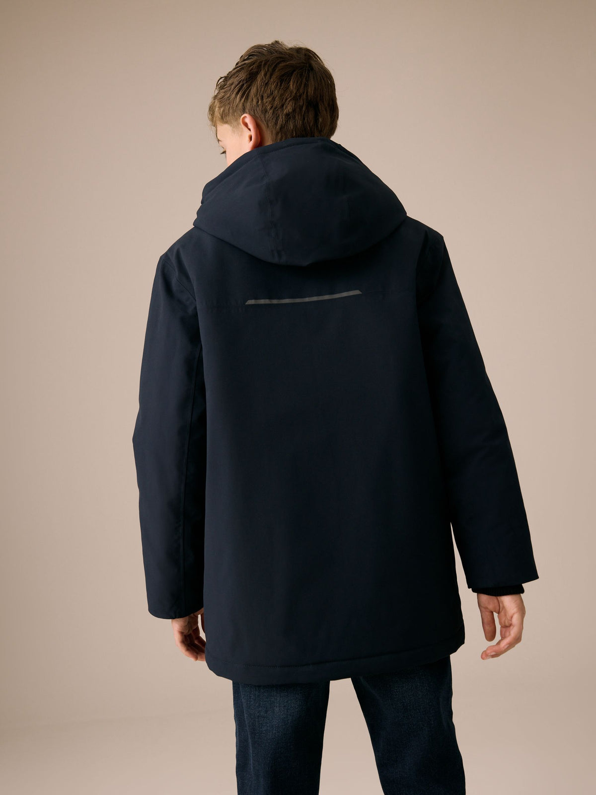 Navy Waterproof Parka Coat (3-17yrs)